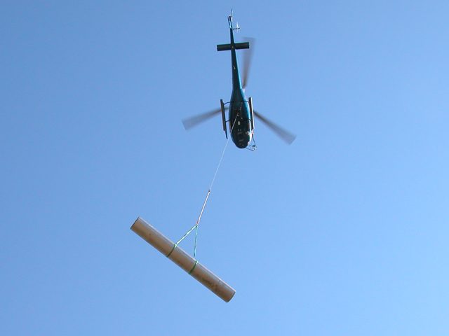 Transport d'un ouvrage par hélicoptère